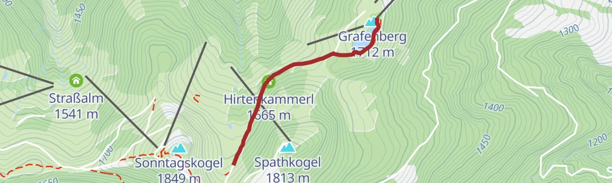 Route map: Regenerieren beim Fieberbründl – mit Bergbahnenaufstieg/Sommer 2026: Grafenbergbahn wegen Neubau geschlossen